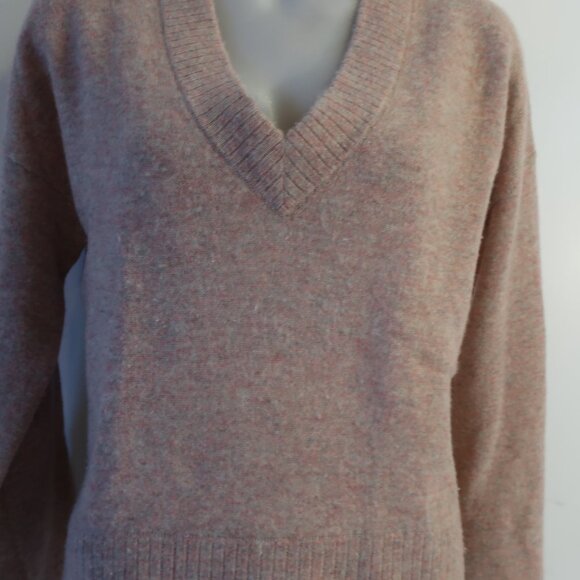 Womens 27 Miles Pink, Multi-Color 100% Cashmere V-Neck Sweater S - Picture 6 of 11